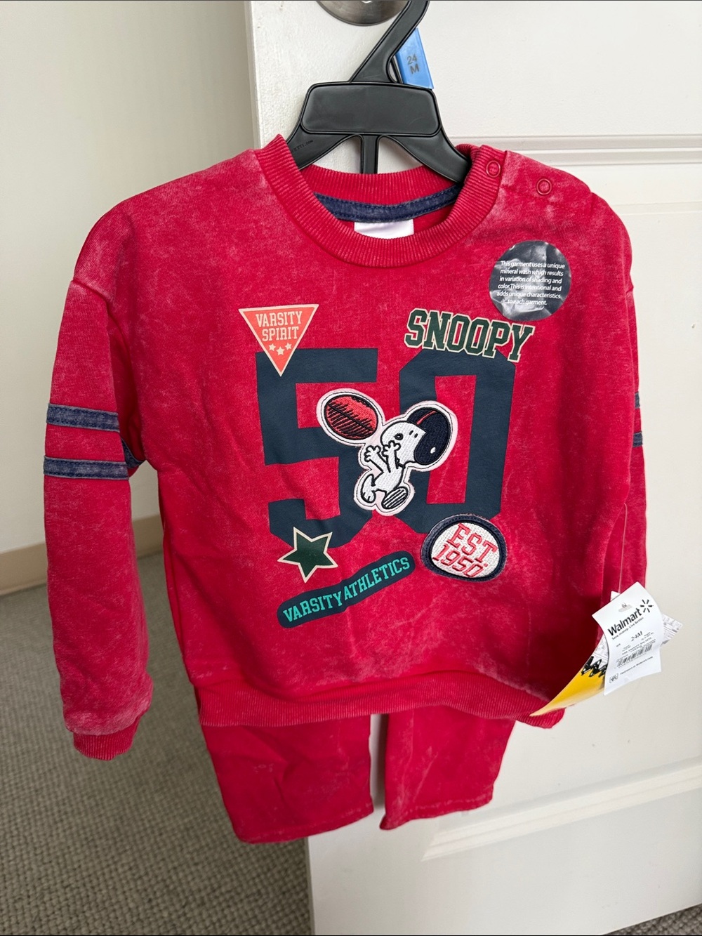 Peanuts Red Snoopy Varsity Sweatshirt for Kids